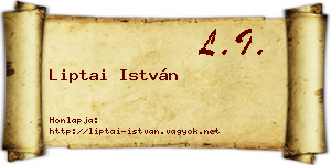 Liptai István névjegykártya